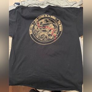 Gildan Black Tee with Gold and Red Dragon Graphic